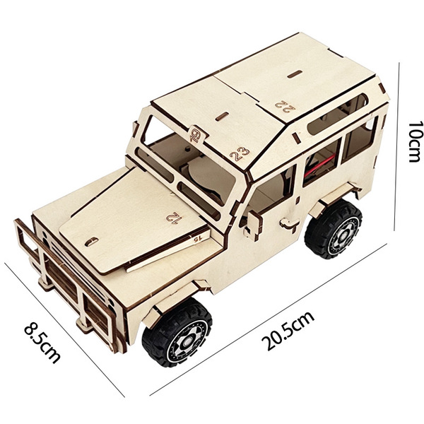 Wooden Puzzle Type DIY Handmade Zeep Car