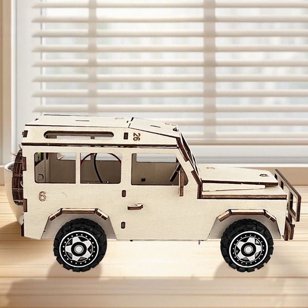 Wooden Puzzle Type DIY Handmade Zeep Car